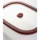 Berkel ICON 0.9L Glass Vacuum Food Storage Container, White/Red