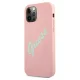Guess iPhone 12 Pro Max Case Silicone Vintage Script, Pink/Green
