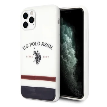 Apple iPhone 11 Pro Max 6.5'' US Polo Tricolor Pattern Collection Case Cover (USHCN65PCSTRB), White