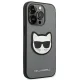 Karl Lagerfeld Saffiano Choupette Head Patch Case for iPhone 14 Pro, Silver