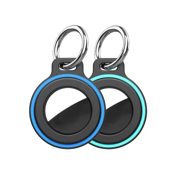 Hurtel WAT-86 AirTag Case with Spring Buckle, 2 Pack - Black