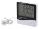 Digital Thermometer Hygrometer HTC-2 with Clock, Alarm and Calendar, white-black
