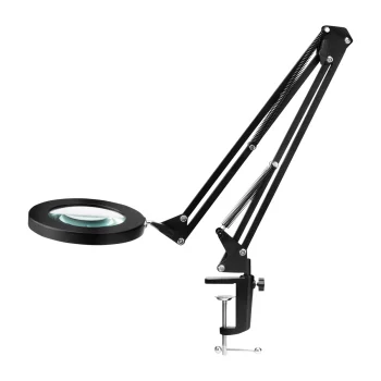 Glow 308 LED Magnifying Lamp with Table Clamp, Black