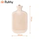 Ruhhy Rubber Hot Water Bottle with Plush Cover 2L, Grey