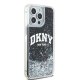 DKNY iPhone 15 Pro Max Case Liquid Glitters Arch Logo, Black