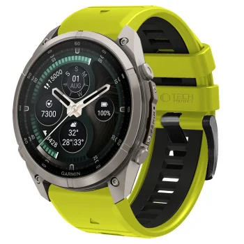 Tech-Protect Iconband Pro strap for Garmin (47 mm), lime and black