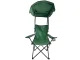 Folding camping chair with canopy and cup holder, green