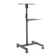 Maclean MC-207 Mobile Projector and Laptop Stand Trolley, Adjustable, Black
