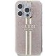 Guess iPhone 14 Pro Max Case IML 4G Gold Stripe, Pink