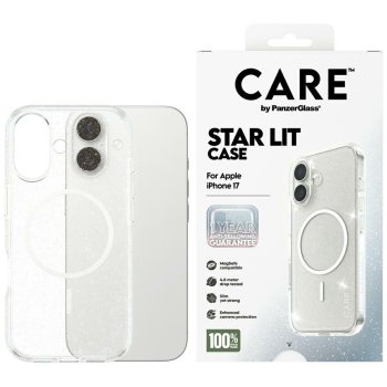CARE by PanzerGlass Flagship Urban Explorer Case w. White MagSafe iPhone 17 - Clear Glitter