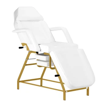 Activeshop 557G Cosmetic Chair with Trays, Gold and White