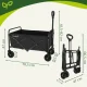 GARDLOV Foldable Garden Cart, 90L, 100kg, Black