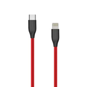 Extra Digital Silicone Cable USB Type-C to Lightning, 2m, Red