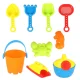 2-in-1 Water and Sand Play Table with Accessories and Stool