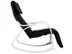 Modernhome Rocking Chair with Adjustable Footrest, Black/White