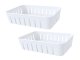 Divided Food Storage Container with Drainer Inserts and Handle, White