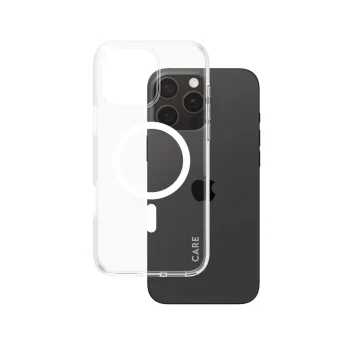 PanzerGlass 1340 CARE Case for iPhone 16 Pro Max MagSafe, White / Transparent