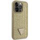 Guess iPhone 14 Pro Case Rhinestone Triangle, Gold