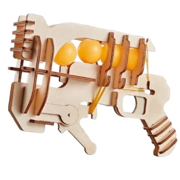 Wooden Assembly Kit Ping Pong Ball Gun STEM DIY Set
