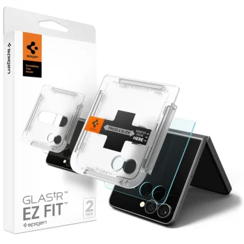 Spigen Glas.TR EZ Fit Tempered Glass for Samsung Galaxy Z Flip 7, 2-Pack, Transparent