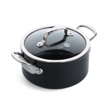 GreenPan Barcelona Pro Covered Casserole 20cm, 3.1L, Black
