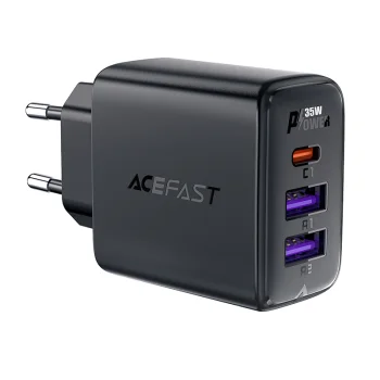 Acefast A57 GaN Wall Charger 2x USB-A + USB-C PD 35W, Black
