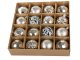 Christmas Tree Baubles, Silver, Unbreakable, 16 pcs Set, 55-65 mm