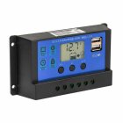60A Solar Charge Controller PWM 12V 24V Regulator with LCD Display and Dual USB