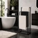 ModernHome Freestanding Metal Towel Stand, 3 Tiers, Black