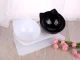 Double Pet Bowl on Stand for Cats and Dogs 2x400ml, Black and White