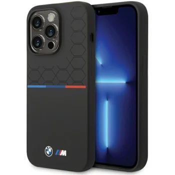 BMW iPhone 15 Pro Max Case Silicone Pattern, Black