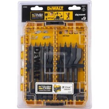 DeWalt DT70751-QZ Flat Wood Drill Bit Set, 12–32 mm, 9 pcs