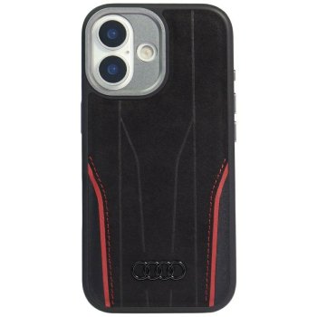 Audi R8 Genuine Leather MagSafe Phone Case Cover iPhone 17 - Black and Red