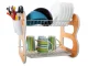 Two-Tier Dish Drainer Rack with Drip Tray and Cutlery Holder