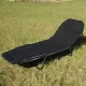 Folding garden sun lounger bed with adjustable backrest, black