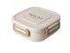 Bento Box for Adults and Kids, Lunch Container with 3 Compartments and Utensils, beige