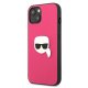 Karl Lagerfeld iPhone 13 mini Case Leather Ikonik Karl\'s Head, Pink