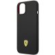 Ferrari iPhone 14 Case Silicone Metal Logo, Black