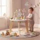 ECOTOYS 5-in-1 Wooden Activity Table for Toddlers with Bead Maze and Mirror