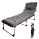 Folding Camping Bed / Lounger LUARO with Mattress, 193 cm, Dark Grey