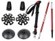 Folding Trekking and Nordic Walking Poles, Red