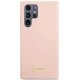 Guess Samsung Galaxy S23 Ultra Case Silicone Vintage Gold Logo Pink