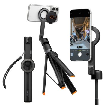 Spigen S582W Bluetooth Selfie Stick Tripod, Black