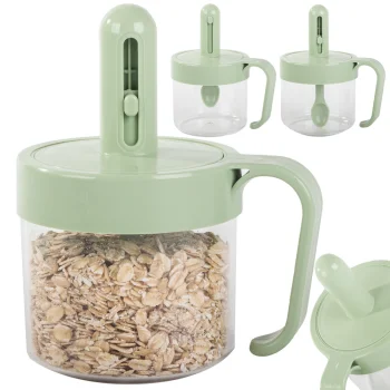 Lockable Spice and Food Container with Retractable Spoon, 0.2L