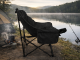 Folding Camping and Fishing Chair with Storage Pockets and Carry Bag, Black