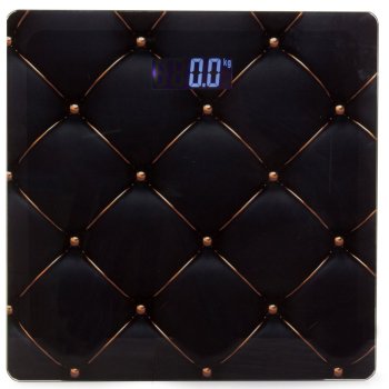 Digital Glass Bathroom Scale 180 kg with Electronic LCD Display, Black and Gold