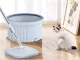 Square Flat Mop with Spin Bucket and Microfiber Pad