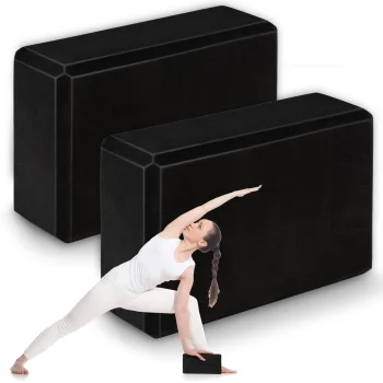 Neo-Sport Yoga Foam Block Set - 2-Pack Black NS-962