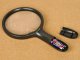 Large Handheld Magnifying Glass with 3 LED Lights 110mm 2x/5x, Black