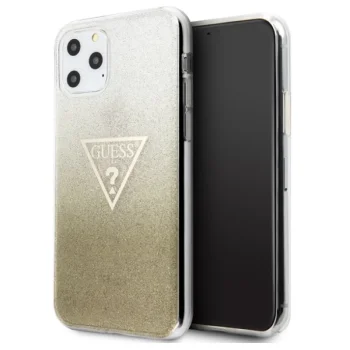Guess GUHCN65SGTLGO iPhone 11 Pro Max Case Glitter Triangle, Gold